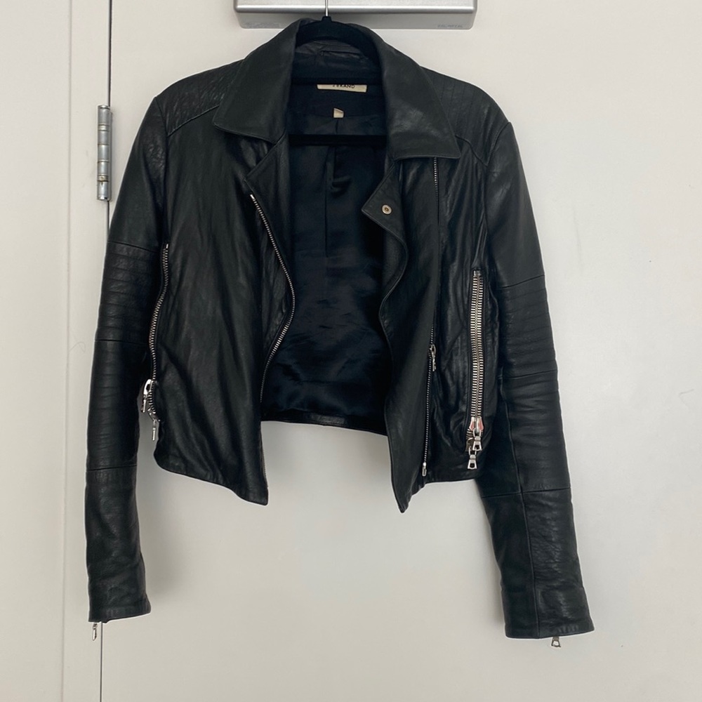 J Brand Leather Jacket Black